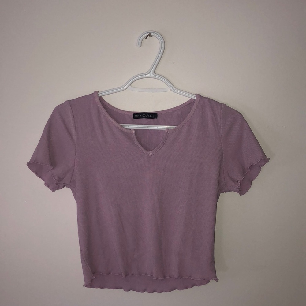 Zaful V-neck crop T-shirt